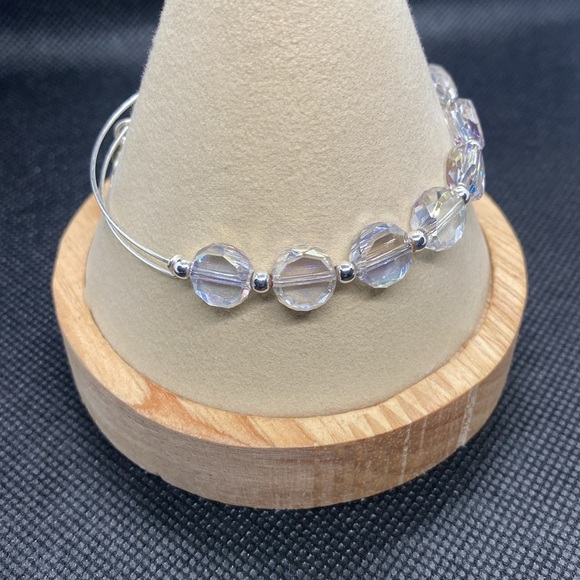 🩶ALEX AND ANI🩶Ice Disco Beaded Bangle in Shiny Silver/NWOT - Picture 3 of 6